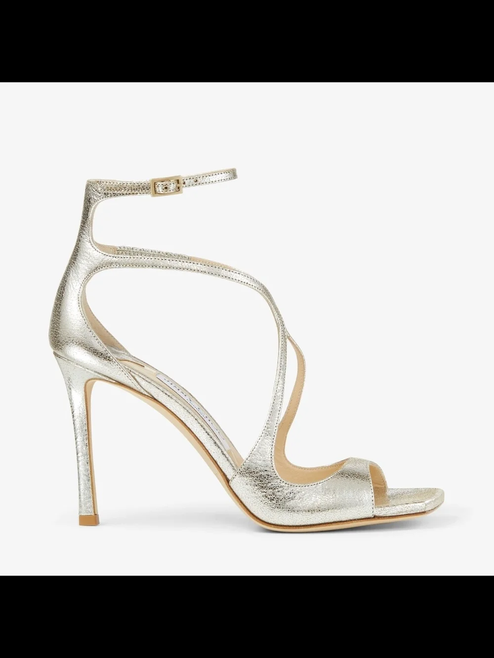 Jimmy Choo Silver Metallic Strappy High-Heel Sandals